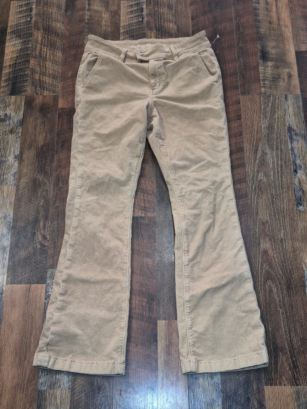 American Eagle Outfitters Tan Wide-Leg Flare Jeans Corduroy 10